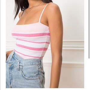 Superdown dionne striped knit bodysuit